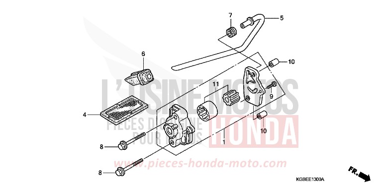 POMPE A HUILE de Shadow VT125C SPANGLE SILVER METALLIC (NHA49) de 2006